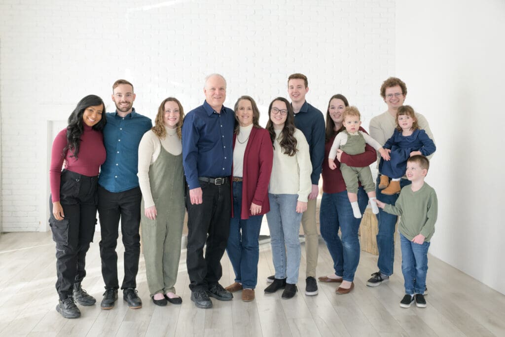 Cozy studio extended family session with Jodi Cornwall Photography.