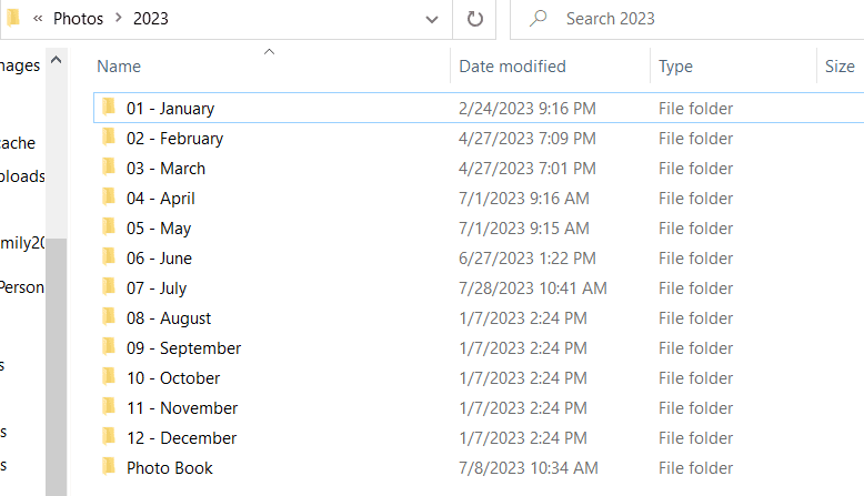 File organization for Organizing and Storing Digital Photographs