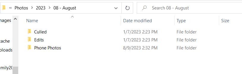 File organization for Organizing and Storing Digital Photographs