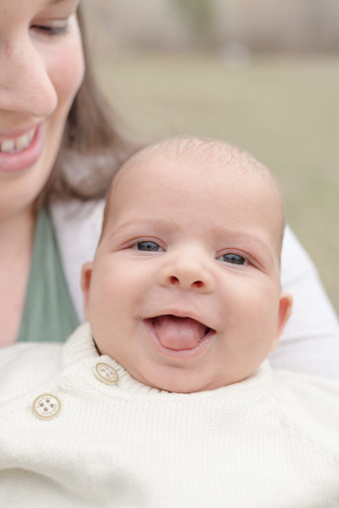 baby smiling.