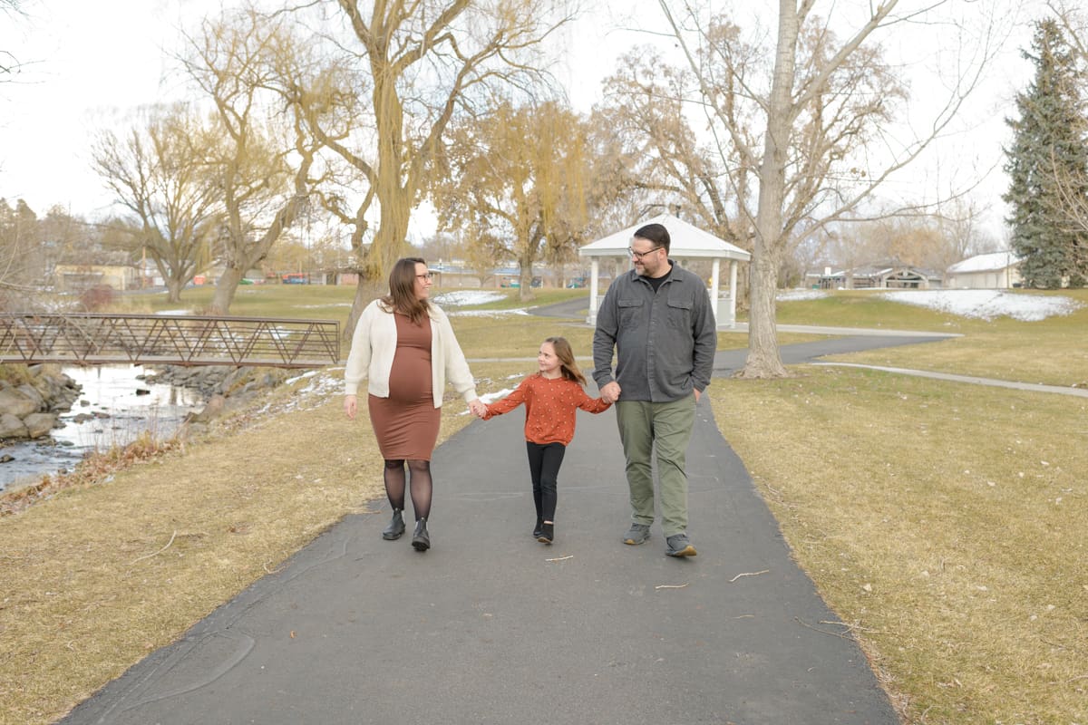 Family walking in Murray park