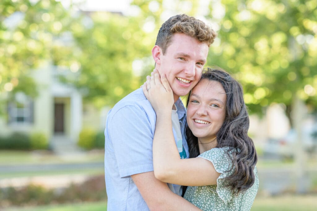 Salt Lake City engaged couple in field