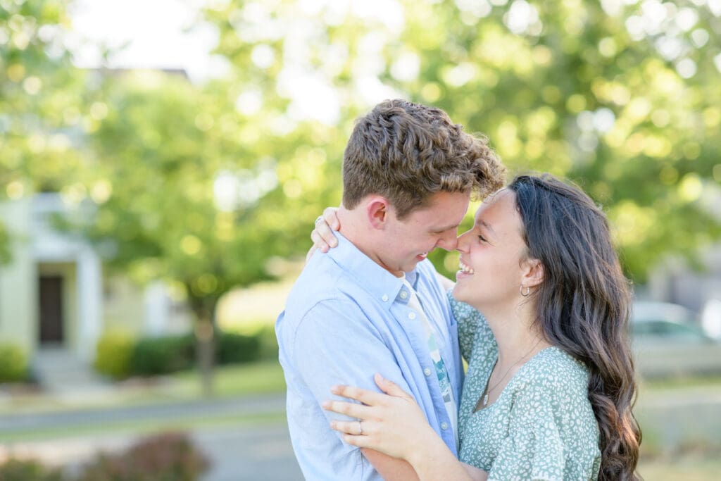 Salt Lake City engaged couple in field