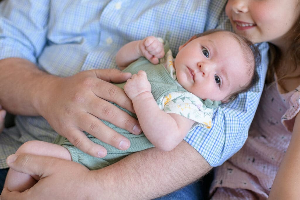 lifestyle newborn session closeup of baby